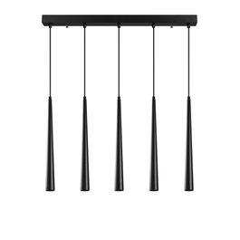 Opviq Lámpara de araña de metal negro con altura ajustable